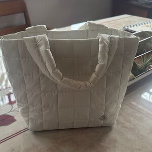 Chic Cream Quilted Tote Bag